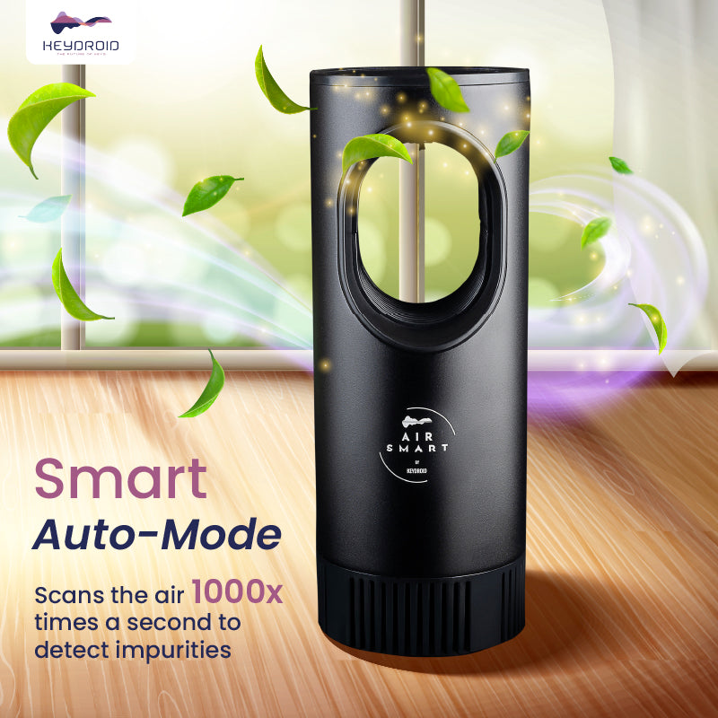 Keydroid Air Smart Car Air Purifier | HEPA H12 Filter | UV protection | Kills 99.9% Virus | AQI Display