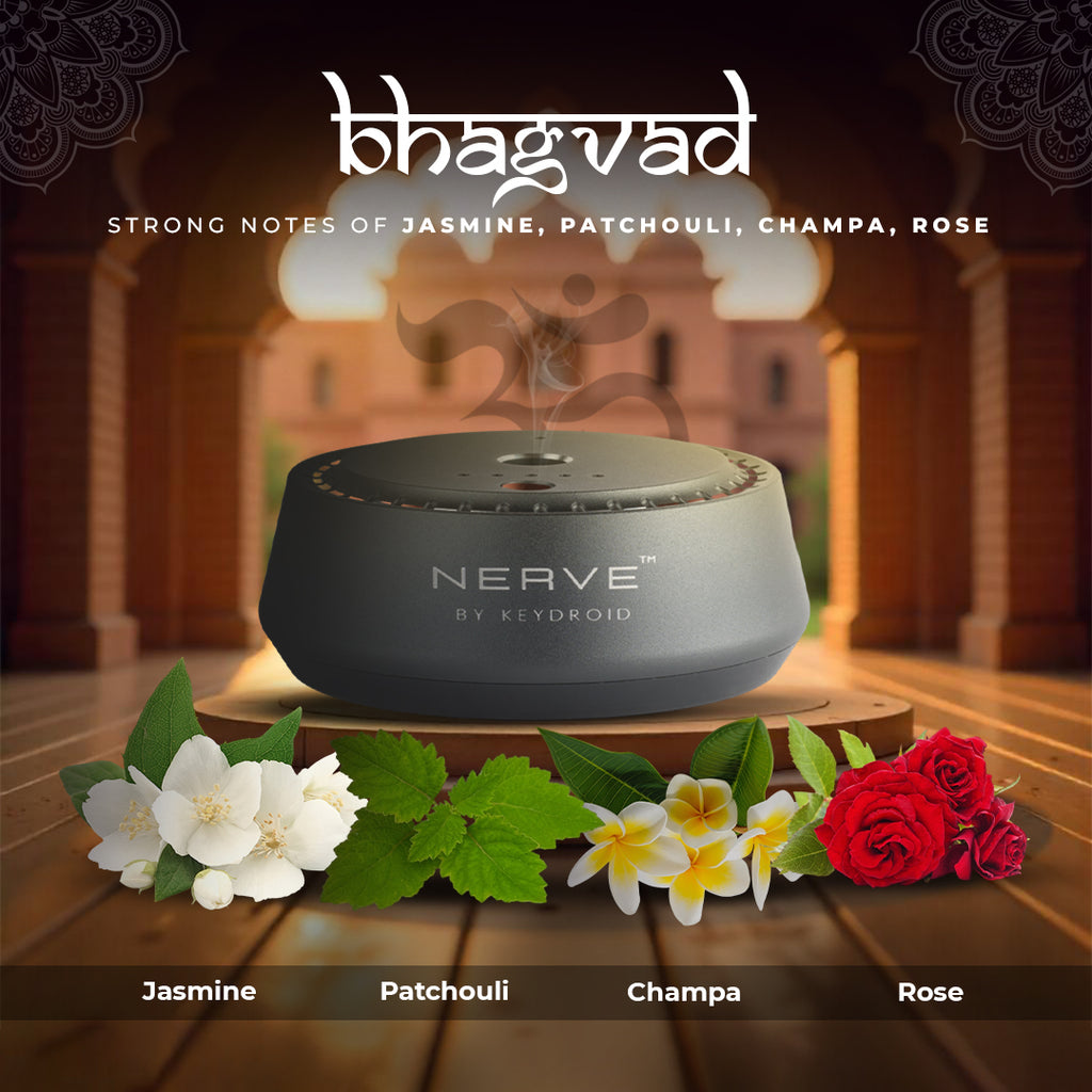 Bhagvad Rechargeable Car Electric Diffuser – Jasmine, Champa & Patchouli Blend – 30ML