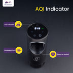 Keydroid Air Smart Car Air Purifier | HEPA H12 Filter | UV protection | Kills 99.9% Virus | AQI Display