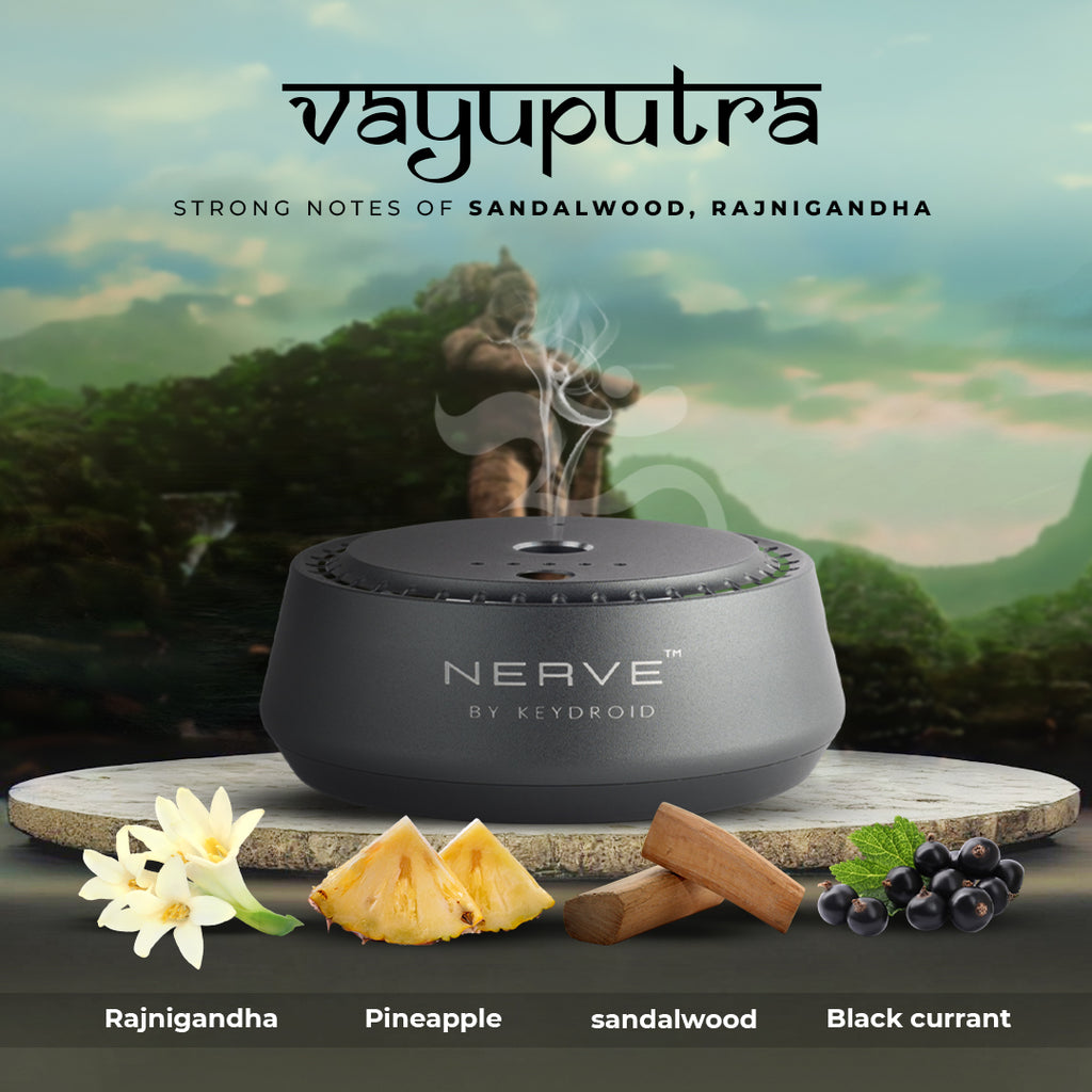 Vayuputra Rechargeable Car Electric Diffuser – Sandalwood & Rajnigandha Blend – 30ML